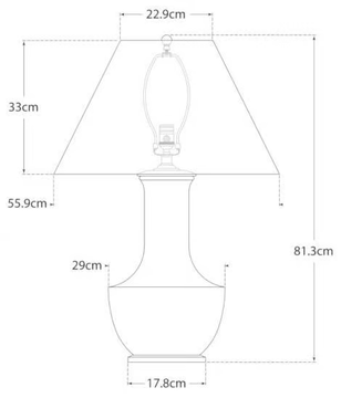 LAMBAY - Table Lamp in Ice Blue with Natural Paper Shade by Visual Comfort Europe - view 3